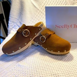 See by Chloe suede clogs